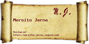 Mersits Jerne névjegykártya